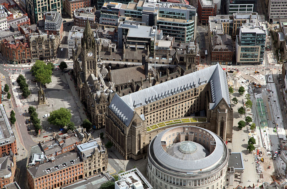 Stadshuset och några andra byggnader i Manchester city.