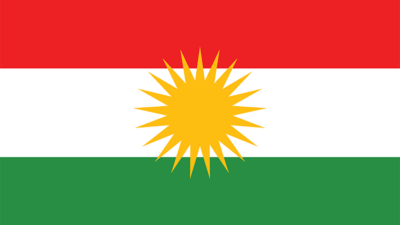 Flaggan har tre ränder, överst en röd, i mitten en vit och längst ner en grön. Mitt på flaggan är en gul sol.