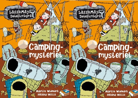 Lasse och Maja undersöker ett tält.