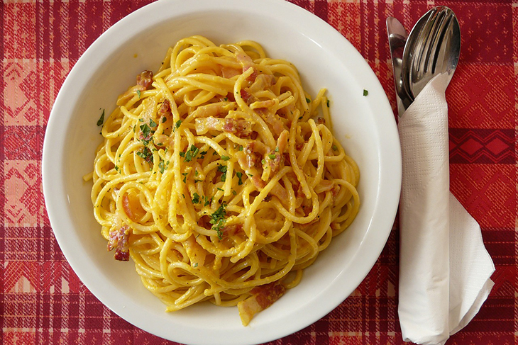 En tallrik spaghetti.