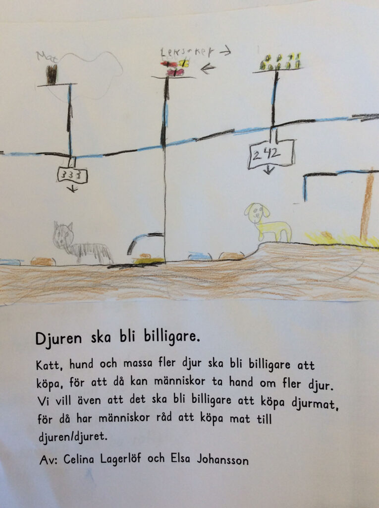 Celina och Elsas teckning.