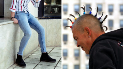 Tajta jeans och en tuppkam