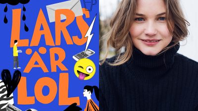 Foto på bokomslag samt författaren Iben Akerlie